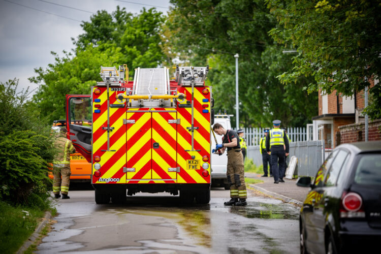 Man and dog rescued as blaze breaks out in Swindon flat