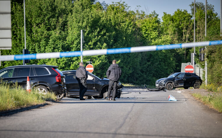 Wiltshire M4 junction cordoned off after car flips in dramatic crash