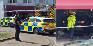 Air ambulance scrambled as car ploughs into Costa Coffee