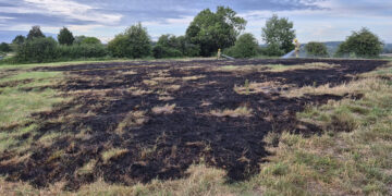 Farmer’s field catches fire after disposable barbecue used at picnic