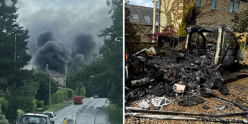Motorhome destroyed in fire on driveway of Chippenham home
