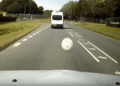 Driver’s warning after football hits car and nearly causes crash