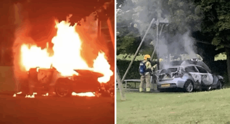 Joyriders smash BMW into Swindon play park and set it on fire