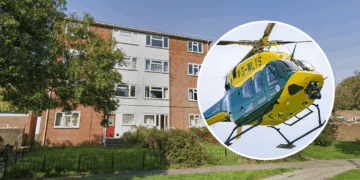 Man airlifted after ‘jumping from third-floor flat to flee police’