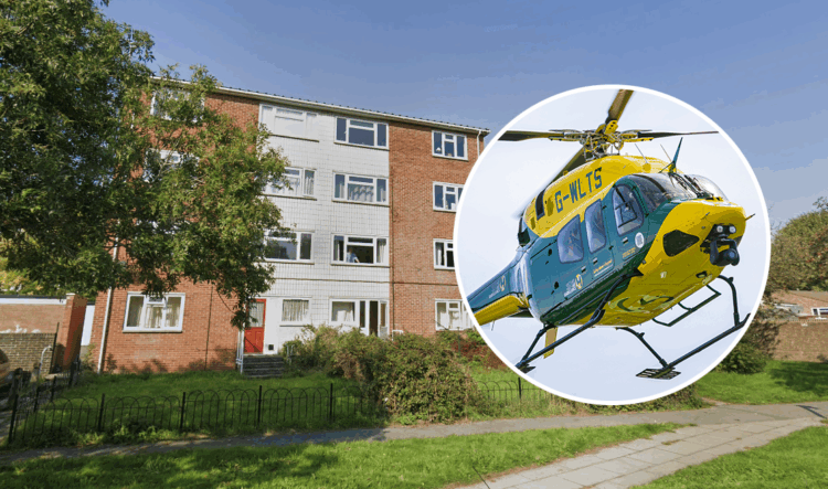 Man airlifted after ‘jumping from third-floor flat to flee police’