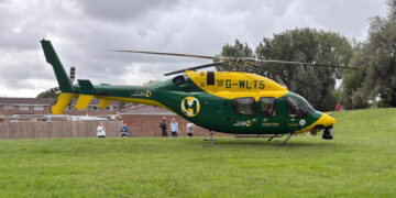 Air ambulance lands in Swindon as casualty rushed to hospital