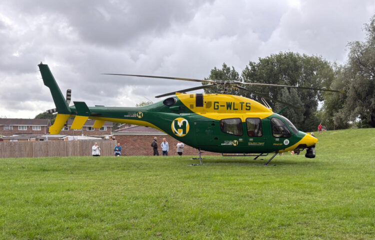 Air ambulance lands in Swindon as casualty rushed to hospital