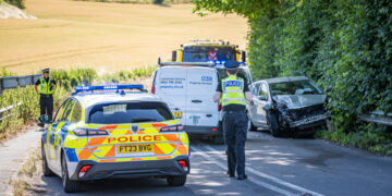 One person injured after car and van crash near Warminster