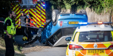 Mini overturns in Chippenham as driver ‘swerves to avoid crash’