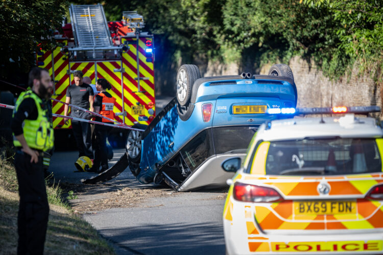 Mini overturns in Chippenham as driver ‘swerves to avoid crash’