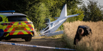 Plane crashes just metres from M4 as HM Coastguard scrambled