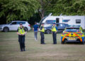 Locals clap as police force travellers to leave Chippenham park