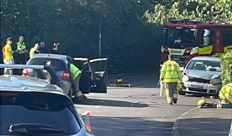 Crash shuts Swindon road as emergency services attend scene