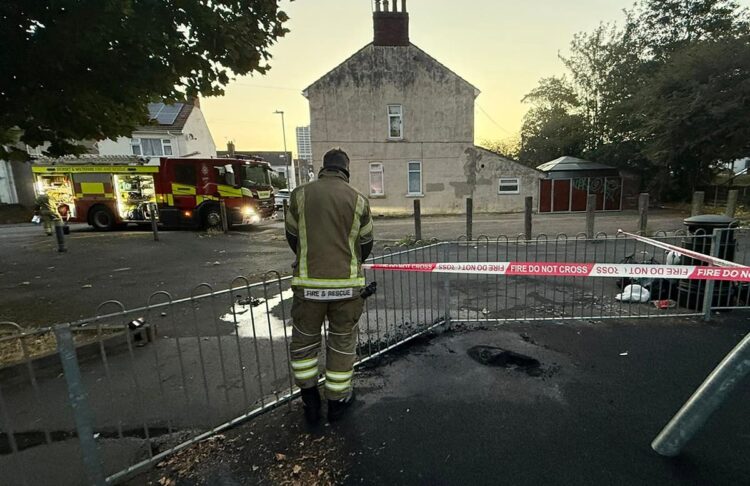 Firefighters extinguish pile of rubbish after Swindon play park arson