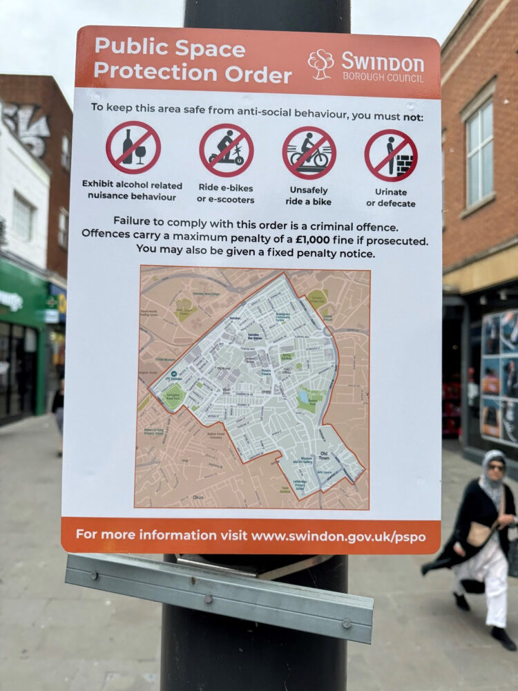 Newly installed PSPO sign