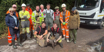 Firefighters help free trapped dog from drain tunnel in Westbury