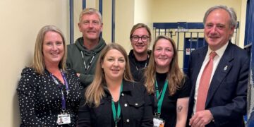 The High Sheriff of Wiltshire Martin Nye met Open-2-Change staff, Detective Inspector Lou Morley, Wiltshire Police’s lead on domestic abuse, and the force’s Offender Management team