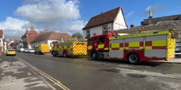 Emergency rescue operation as person falls into cellar in Amesbury