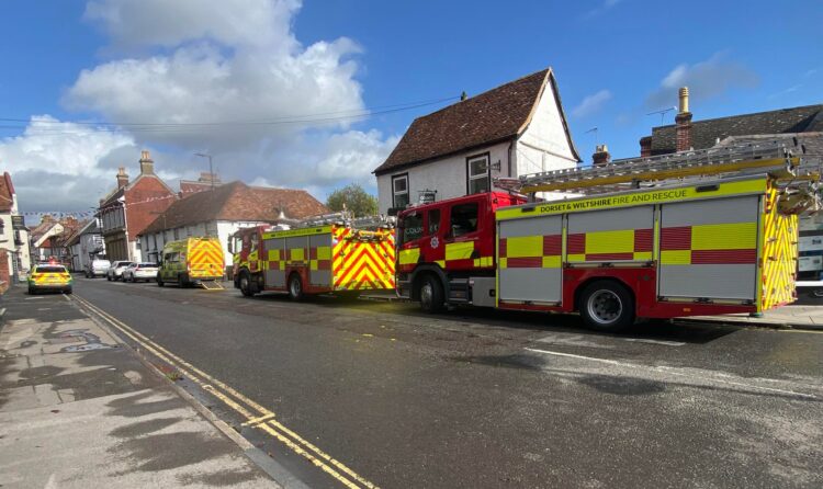 Emergency rescue operation as person falls into cellar in Amesbury