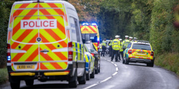 Air ambulance lands for serious motorbike crash near Swindon