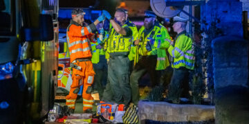 Biker rushed to hospital after crashing into fire service Land Rover