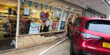 Pharmacy forced to close after driver ploughs car into building