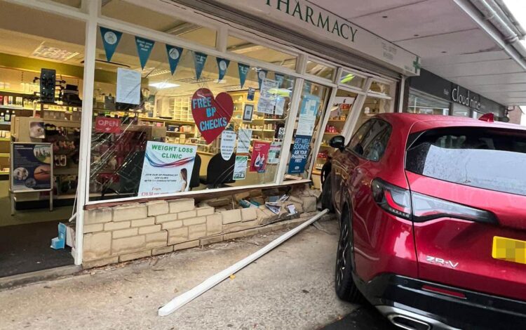 Pharmacy forced to close after driver ploughs car into building