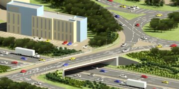 An impression of the new A432 Badminton Road bridge