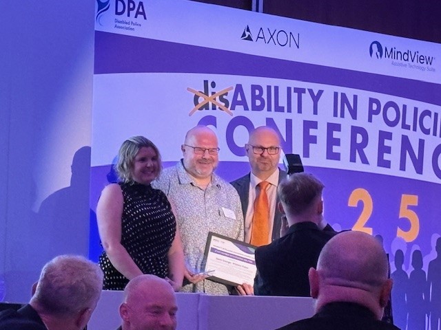 Dave Grainger has received a national award for his work championing disability inclusion within the Force