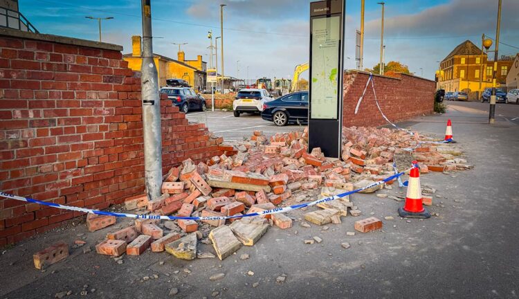 Chaos as driver crashes through wall of Chippenham car park