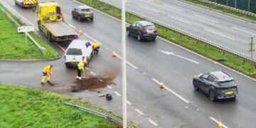 Vehicle overturns in crash near busy M4 junction in Swindon