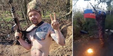 ‘F*** Great Britain’: Wiltshire thug fighting for Russia burns passport