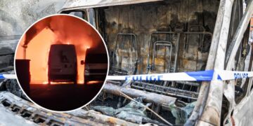Van destroyed in Swindon town centre blaze as police launch probe