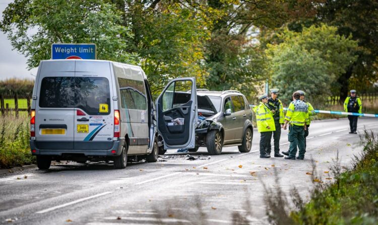 Serious head-on crash involving minibus and car shuts A350