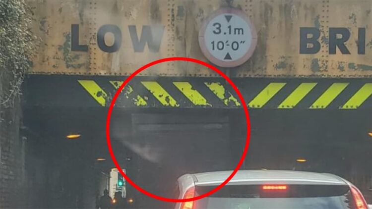 Traffic chaos as van becomes wedged under low bridge in Swindon