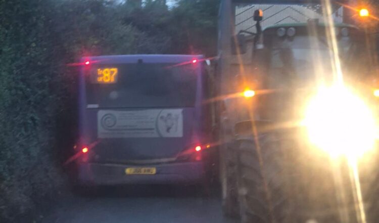 Bus and tractor ‘wedged together’ – blocking busy route in Wiltshire