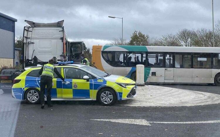 Girl taken to hospital after tractor unit and bus crash in Swindon