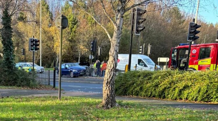 Major road in Swindon partially blocked after two-vehicle crash