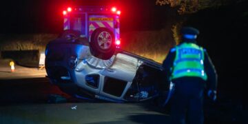 Man hospitalised after flipping Dacia Duster on lane near Corsham