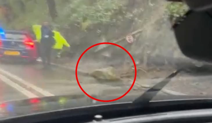 Wiltshire route partially blocked after boulder falls into carriageway