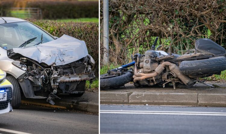 Christmas Eve miracle as biker escapes major injuries in smash