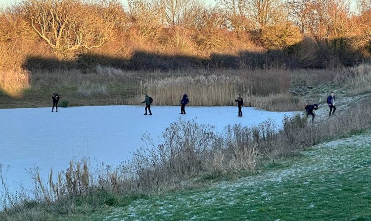 Serious safety concerns after schoolchildren spotted on frozen lake