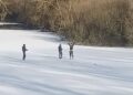 ‘Tragedy waiting to happen’ – more children seen on frozen lake
