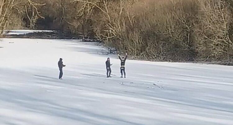 ‘Tragedy waiting to happen’ – more children seen on frozen lake