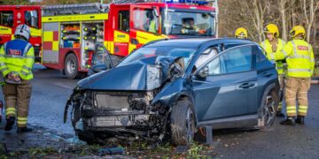 Driver in hospital after smashing into Chippenham retail park sign