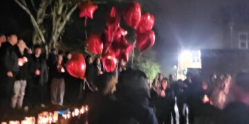 Dozens gather for emotional memorial event for murdered Shayne