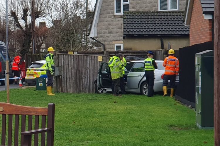 BMW driver arrested after crashing into substation in Melksham