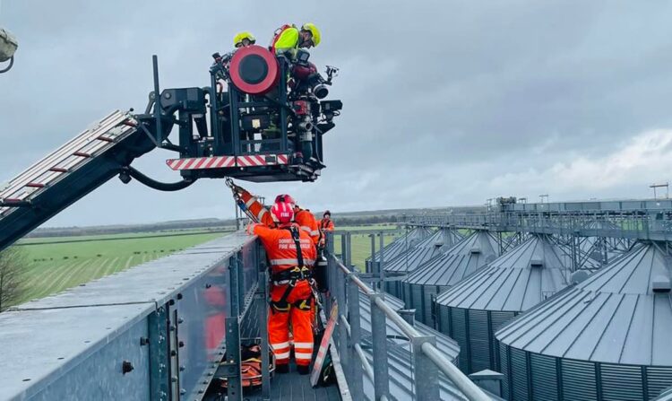 Firefighters take part in training exercise at Wiltshire grain facility