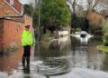 Police warn drivers after going through village flood at ‘high speed’