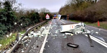Lorry driver arrested after flipping vehicle in dramatic A303 crash